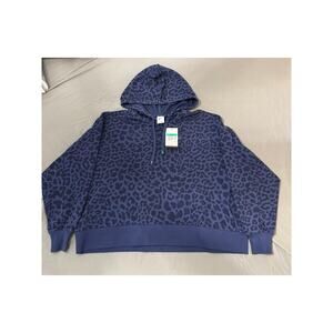 Women's Nike Training Crop Top Hooded Sweatshirt Blue XL New with Tags